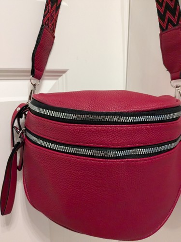 Damen Umhängetasche Tasche Bauchtasche Bordeaux.