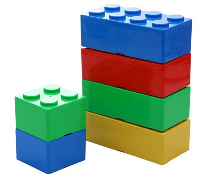 1 Rectangle Lego Brick Stackable Storage Box Block Containers
