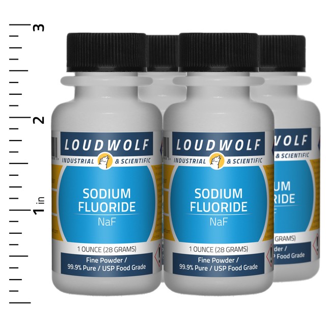 Sodium Fluoride 4 Oz Total (4 Bottles) USP Food Grade Fine Powder USA