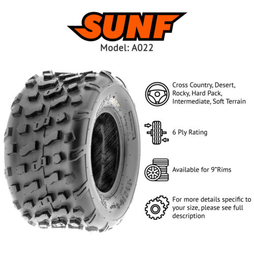 【2】SunF 20x10-9 ATV UTV Tires 20x10x9 Tubeless 4 Ply for 9 Rims - A022 - Picture 2 of 9