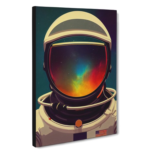 Astronaut Helmet Canvas Wall Art Print Framed Picture Home Decor Living Room - 第 2/4 張圖片