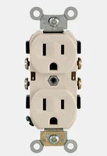 LEVITON Light Almond Thermoplastic Indoor Grounded OUTLET 15A-125V CBR15-00I