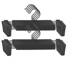 10-60Pack Clothes Pants Hangers Space-Saving Skirt Holders with Adjustable Clips