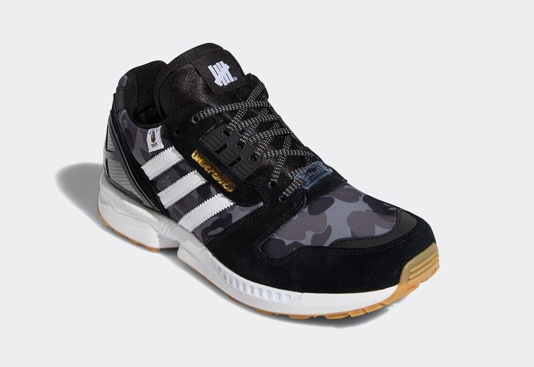 BAPE x Undefeated x adidas ZX 8000 Core Black/Footwear White BAPE x Undefeated x adidas ZX 8000 Core Black/Footwear White