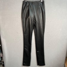 Zara Black Faux Leather High-Waisted Slim Leg Pants Womens Small