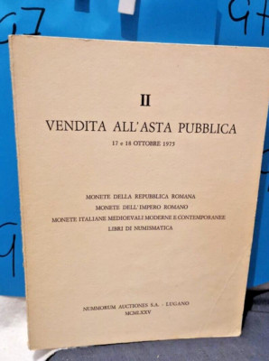 SECONDA  ASTA PUBBLICA ottobre 1975  Catalogo monete e medaglie - libri