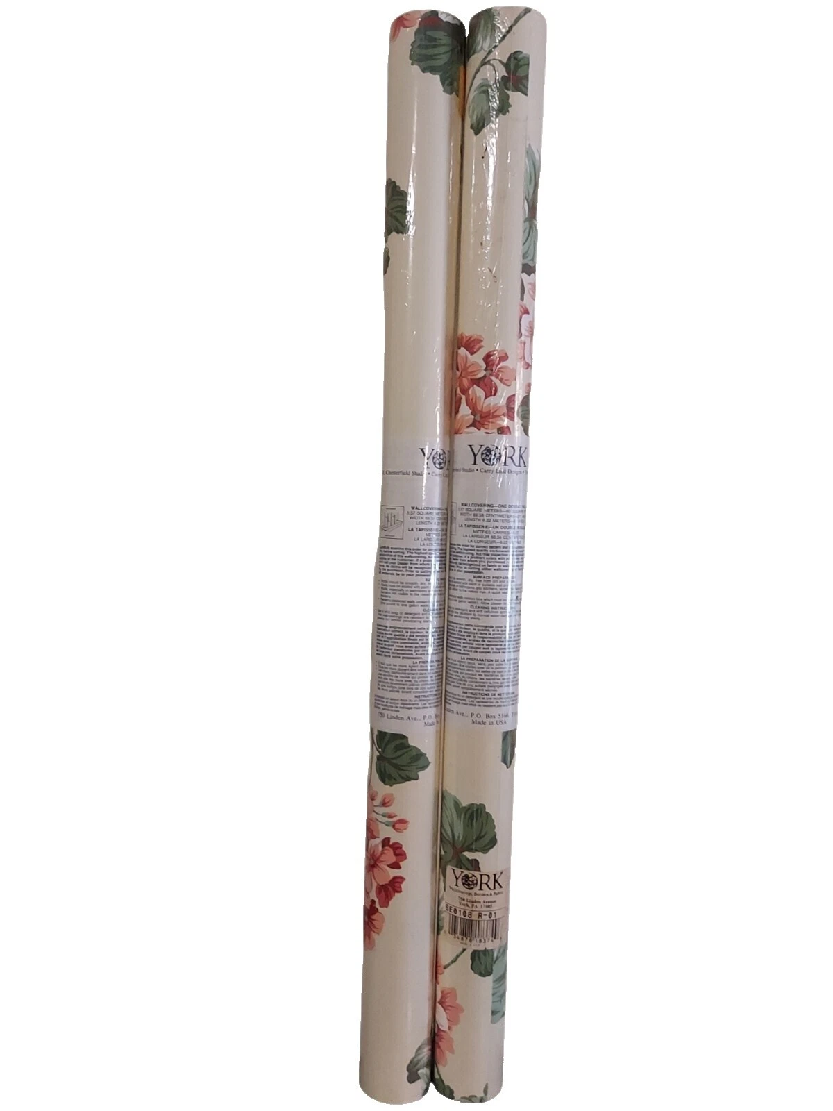 Rollos de papel pintado floral YORK y hojas