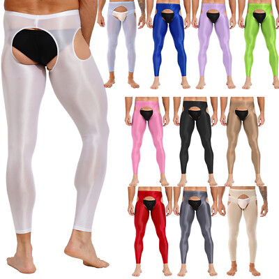 Herren Öl Glanz Strumpfhose - Wetlook Leggings Mit Beutel
