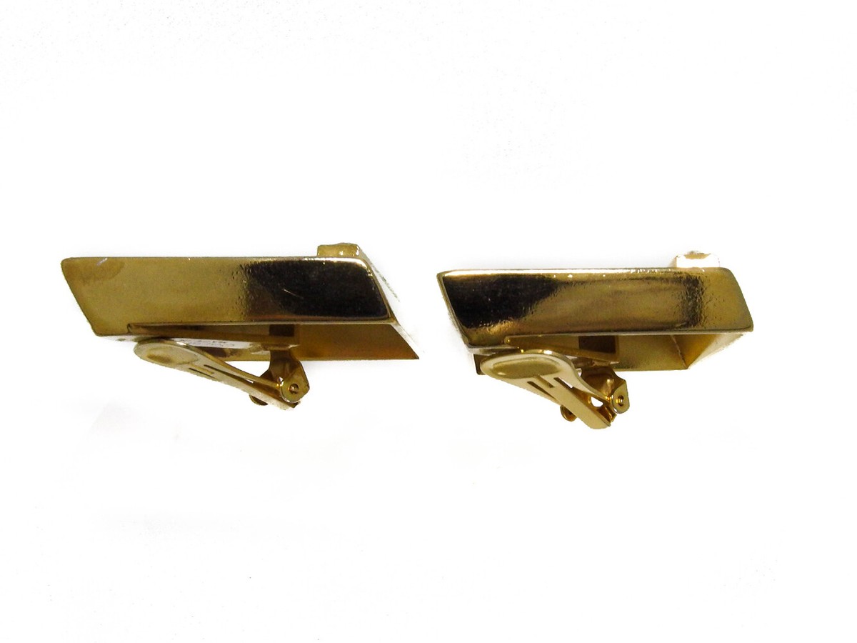 GANNNI VERSACE Earring Rhinestone Gold Plated Authentic used