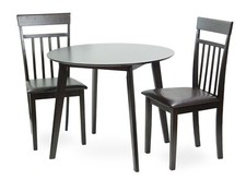 Juego de 2 sillas cálidas de comedor y mesa de comedor redonda cocina moderna madera maciza