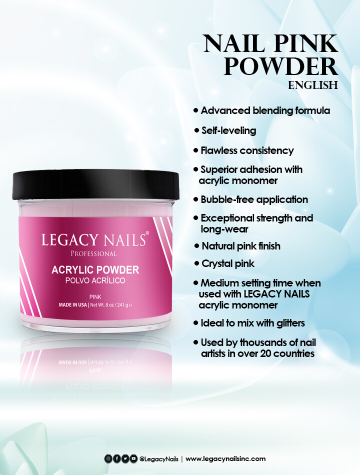 Pink Acrylic Nail Powder 4 oz Legacy Nails eBay