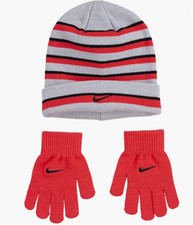 Nike Boy s Futura Foldover Beanie And Gloves 2 Piece Set Racer Pink Size8-20
