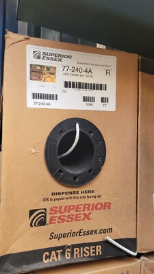 Superior Essex Cat 6 CMR White, 1000' ft, C6CMR WH 1KFPB, 77-240-4A