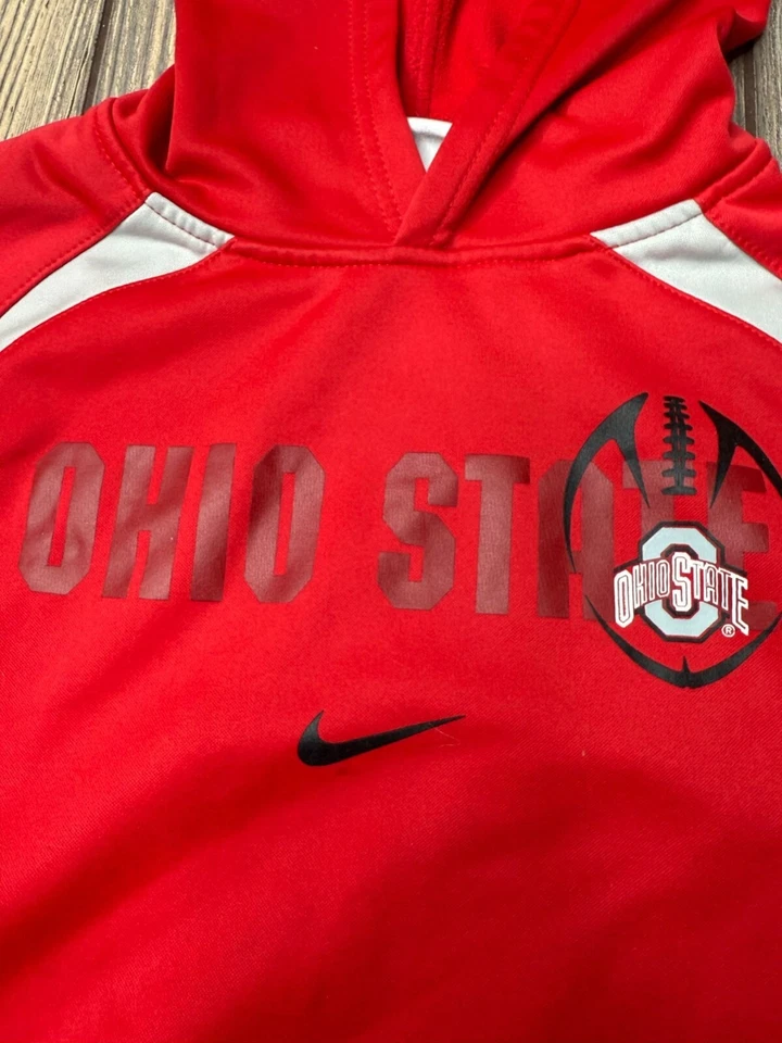 Sudadera con capucha roja Nike Ohio State Therma-Fit para niños L 16/18 con logotipo y bolsillo frontal Foto 4 de 4