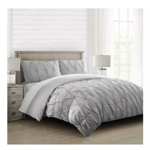 Hanover Full Queen 3 Pc Comforter Set In Gray Gathered And