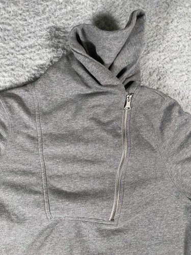 Vans Youth Extra Large Gray Hooded Pocket Sweatshirt Asymmetric Zip Sparkle - Picture 5 of 12