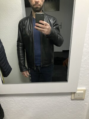 Jack Jones Core Biker Lederjacke Echt Leder Gr M