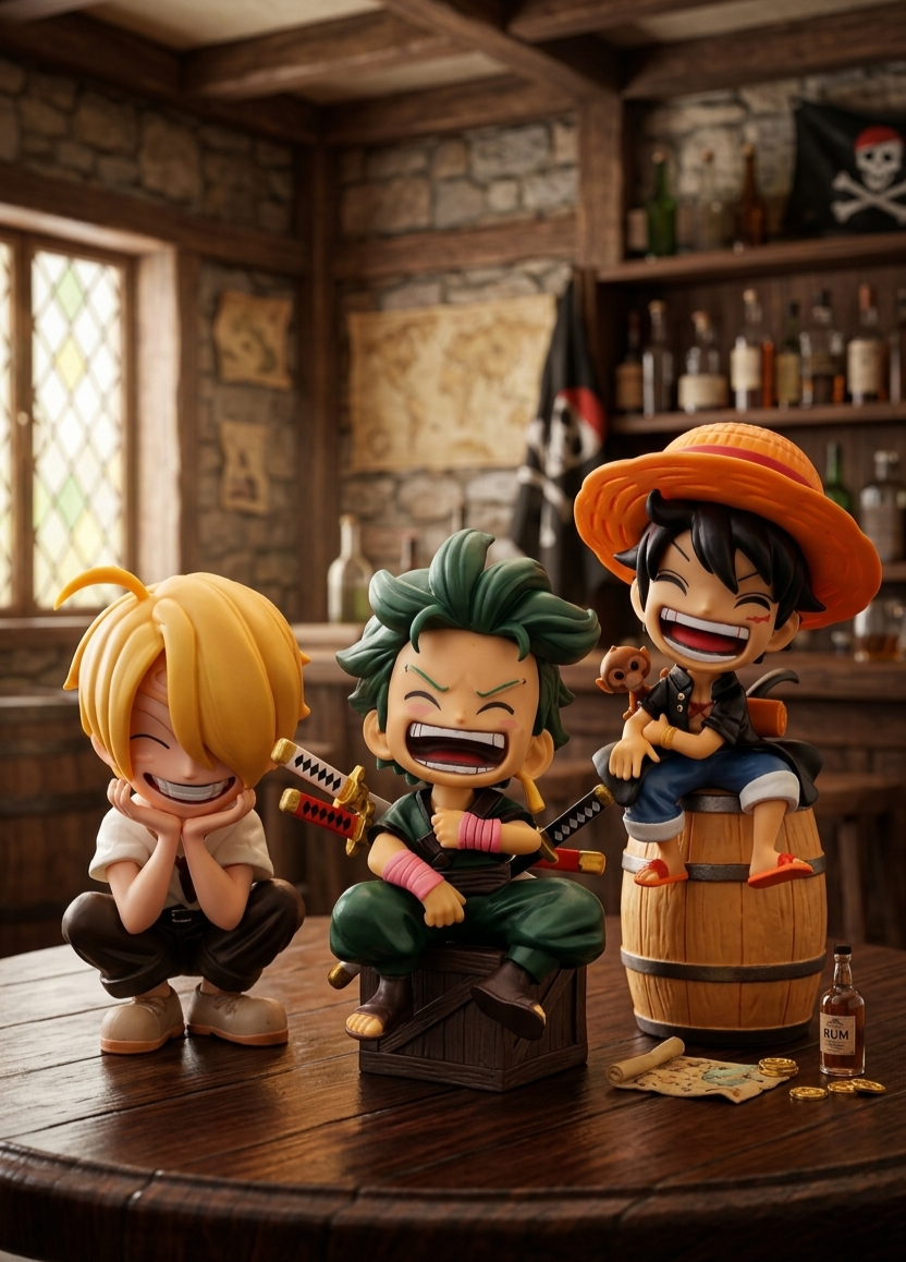 One Piece Chibi Figure Set 3pc - 4.5