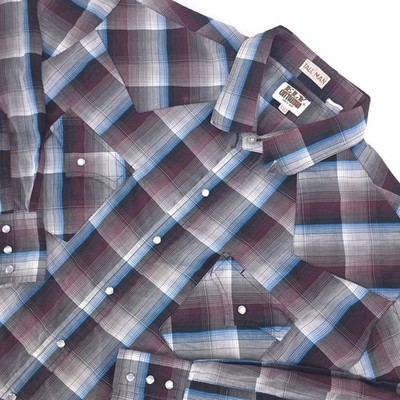 Ely Cattleman Western Snap Shirt Mens XXLT Plaid Long Sleeve Cowboy Ranchwear