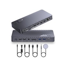 AV Access Docking Station Dual Monitor for Laptop Desktop, KVM Switch 2 Mon...
