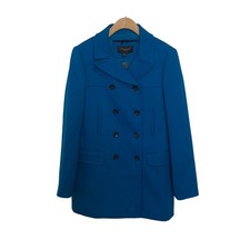 NWT Ann Taylor Long Sleeve Blazer Size Medium Mid-length Button-front Lined Blue