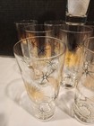 Vintage MCM Federal Glasses "Tom Collins" Gold Black Atomic Starburst Set Of 5 — photo 8