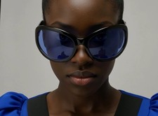 Sunglasses Fashion Women Blue Lens Designer 2025 Elegant Big Hip Hop Gafas Mujer