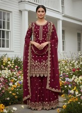 Party Wear Suit Palazzo Designer Indian Pakistani Salwar Kameez Bollywood Dress