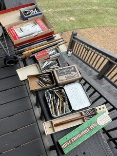 Big Lot of Dip Pens Nibs Boxes Parts & Pieces Some NOS Esterbrook Hunt Pen