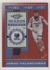 2019 Panini Contenders Optic Season Ticket Red Prizm Jonas Valanciunas #96 02eq