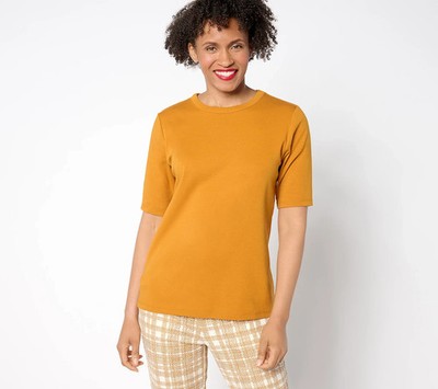 Isaac Mizrahi Live! Essentials Micro Rib Pima Cotton Gingersnap Size 3X Casual