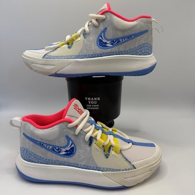 Nike Kyrie Flytrap 6 White Blue Pink Basketball Shoes Youth Size 4Y