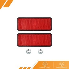 2 x Rectangle Rear Reflectors Warning Reflector M5 Screw Red
