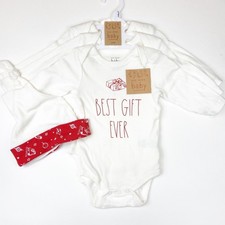 Rae Dunn  4pc Bodysuit Set NWT  3-6 Months