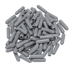 100pcs Rubber End Caps 3mm 1/8" ID Vinyl PVC Round Tube Bolt Cap Cover Grey