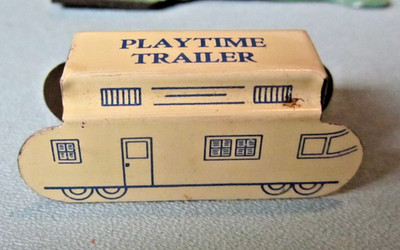 Vintage Cracker Jack Tin Litho Playtime Trailer RV Camper Premium Prize Toy