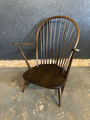 Vintage Ercol Armchair Low Windsor Hoop Back Mid Century