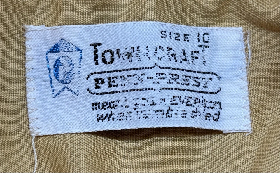 Camisa vintage años 60 Town Craft Perm-Prest niños talla 10 talla 10 manga corta dorada Foto 3 de 4