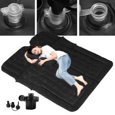 Inflatable Mattress With Air Pump Flocking Surface For Home Outdoor Camping Self