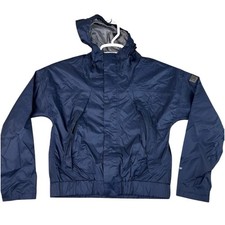 The North Face Girls Windbreaker Jacket Blue Zipper Hooded Lined M 10-12