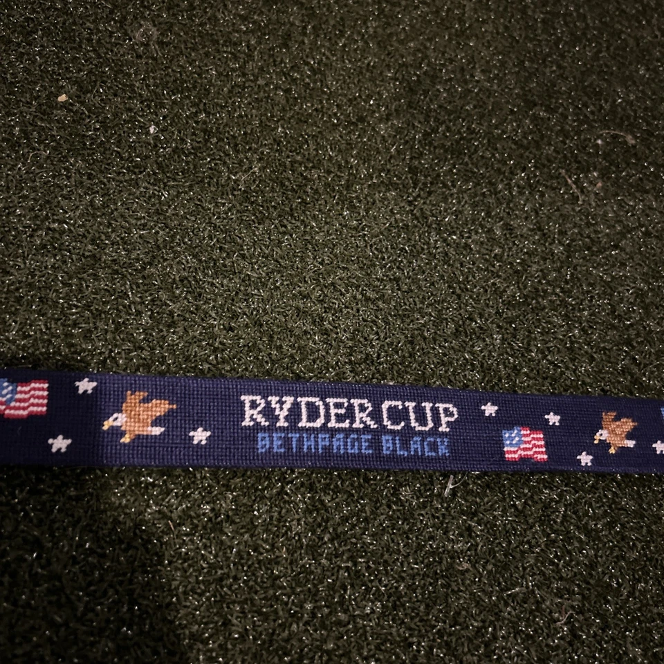 Cinturón para hombre Smathers & Branson - Ryder Cup 2025 - Bethpaige 34” color azul marino NUEVO Foto 2 de 4