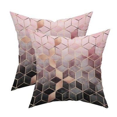 TAOSON Set of 2 Home Decorative Colorful Gradient Geometric Print Cozy Throw... 