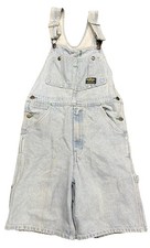 Oshkosh Jean Vestbak Bib Shortalls Overalls Adult 28 Carpenter White Denim