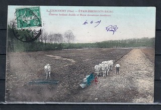 CPA OISE 60 LIANCOURT Etablissements Bajac charrue brabant double 1909 R027