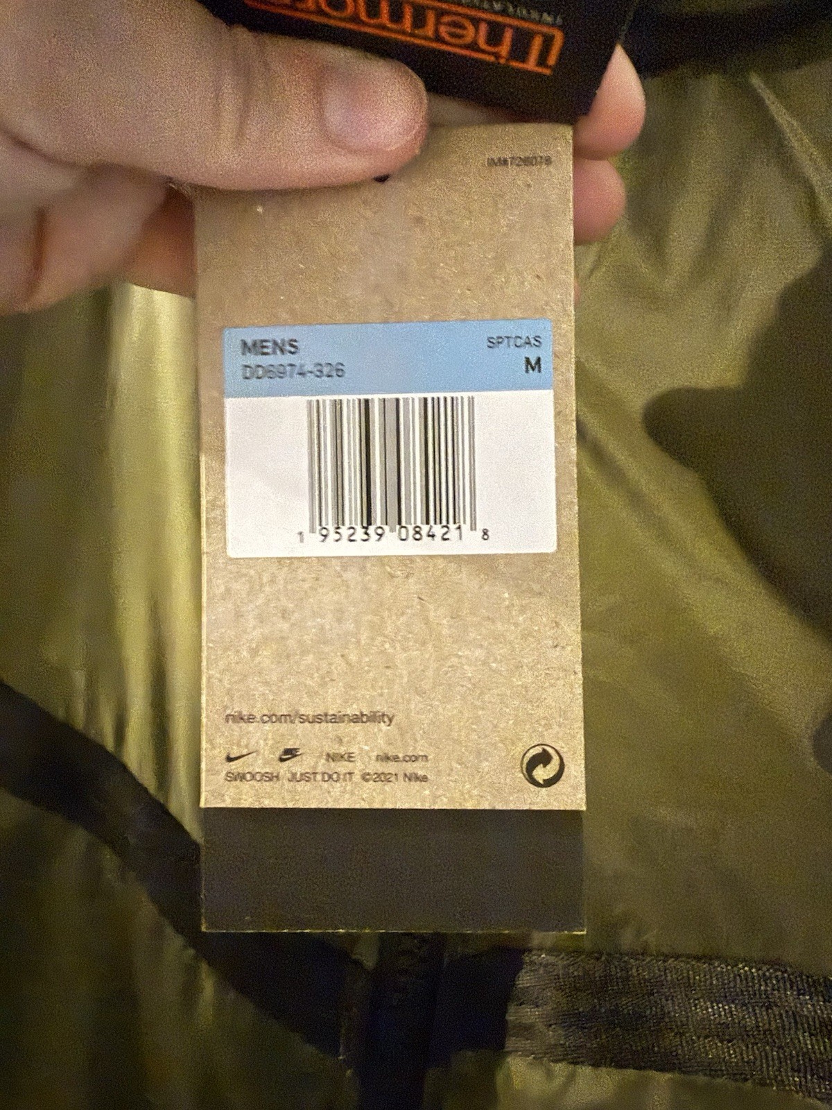 SACAI X NIKE Nike NSW Therma FIT Repel Jacket DD6974 326 verde grezzo nero nuovo uomo taglia M