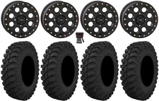 System 3 SB-7 15" Wheels Black (5+2) 32" Crawler AT Tires Kawasaki Teryx Mule