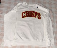 NFL Youth Kansas City Chiefs Pullover Sweatshirt White Sz 13-14