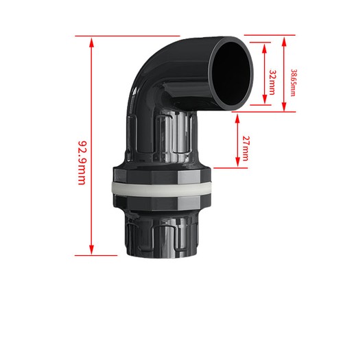 PVC Drain Pipe Fitting Drainage Tube for BulkHead Aquariums Fish Tank 20mm-50mm - Picture 18 of 51