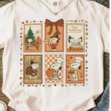 Snoopy Happy Thanksgiving Shirt Cute Fall Sweatshirt Peanuts Cartoon Cotton Tee