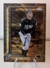 MIGUEL CABRERA 2025 TOPPS CHROME GILDED BASEBALL GOLD WAVE REFRACTOR MARLINS /75